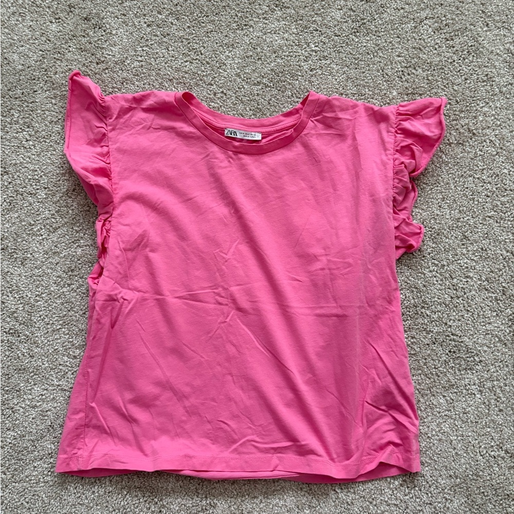Zara Pink Ruffled Shirt